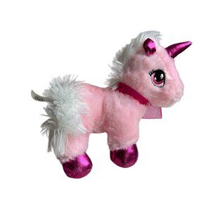 Dan Dee Collectors Choice Pink Unicorn Plush Toy Bow Sewn Eyes Stuff Animal Kids